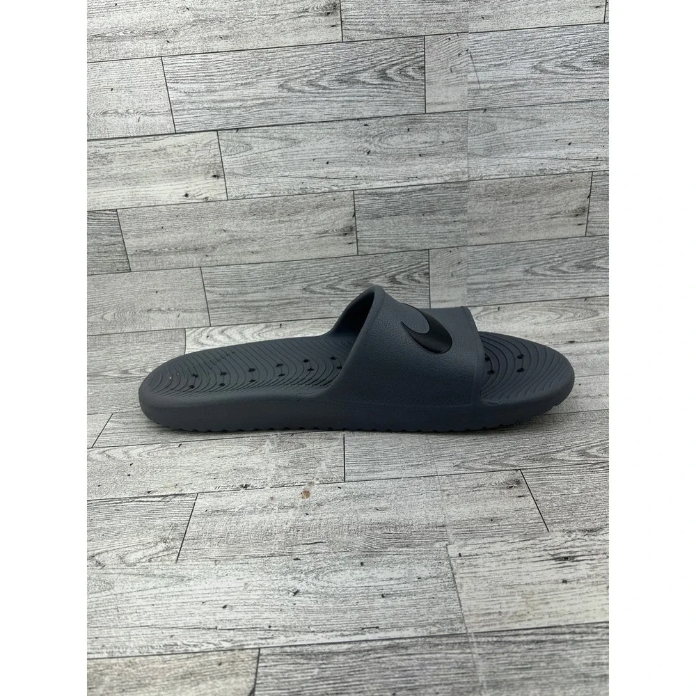 Nike Kawa Shower Slides Men Sz 14 Grey Black Swoosh Sport‎ Sandals 832528-002